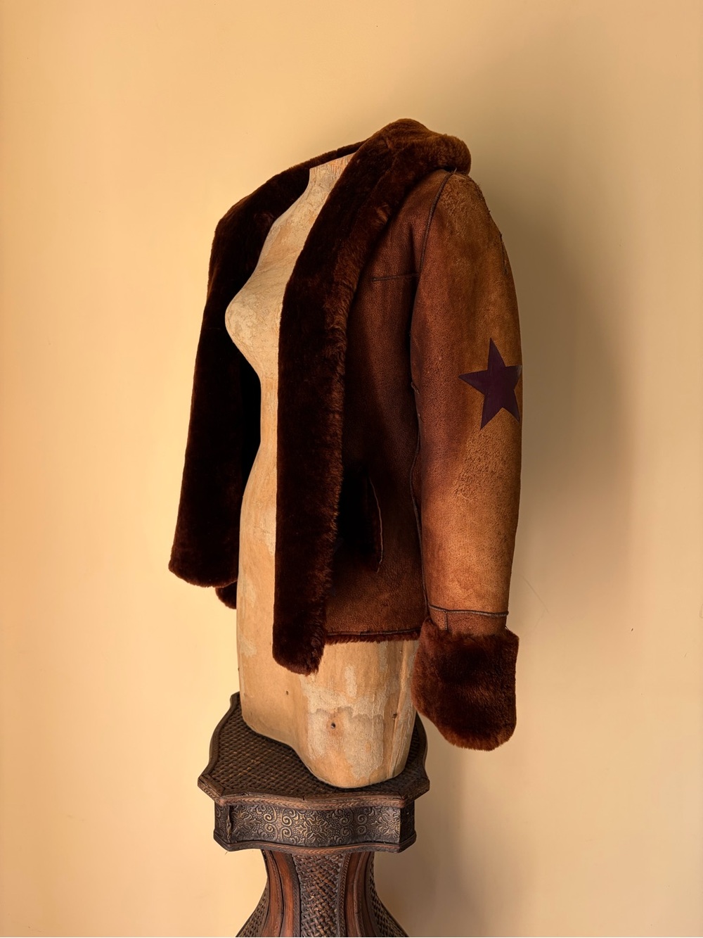 Vtg 70's Pennylane Shearling Jacket Rust Brown Celestial Western Boho Whimsygoth - Picture 1 of 8